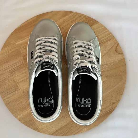 Ryka Fixed Lace Sneaker Mules - Viv Classic Mule 7.5M silver