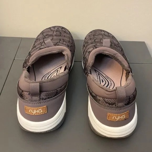 Ryka Adel Women's Slip On Brown Snakeskin Print Sneakers - Size 10W