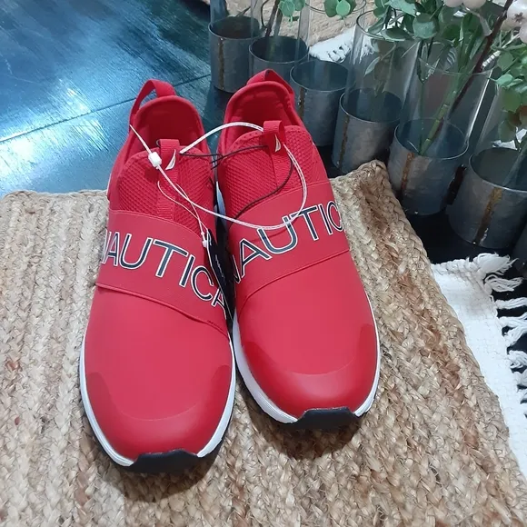 Sale! Men's Nautica sneakers slip on red blue whit