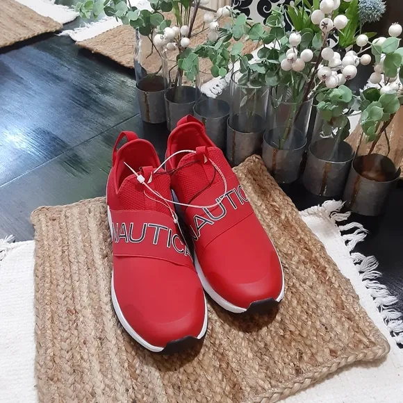 Sale! Men's Nautica sneakers slip on red blue whit