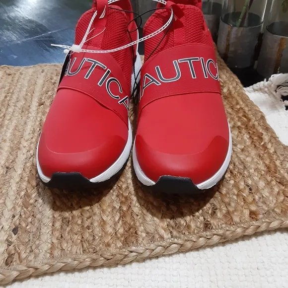 Sale! Men's Nautica sneakers slip on red blue whit