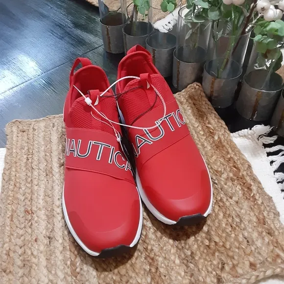Sale! Men's Nautica sneakers slip on red blue whit