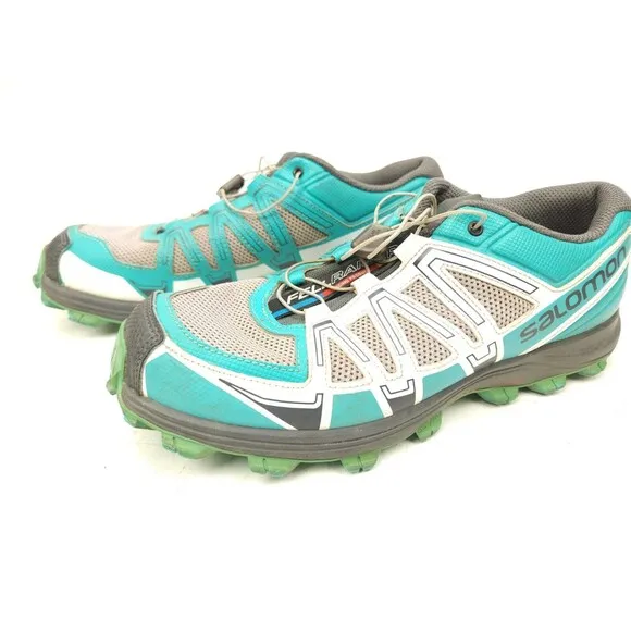 Salomon Women's Size 8.5 FELLRAISER Contragrip Hiking Shoes Teal Blue Sneakers