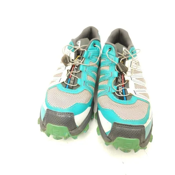 Salomon Women's Size 8.5 FELLRAISER Contragrip Hiking Shoes Teal Blue Sneakers
