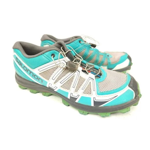 Salomon Women's Size 8.5 FELLRAISER Contragrip Hiking Shoes Teal Blue Sneakers