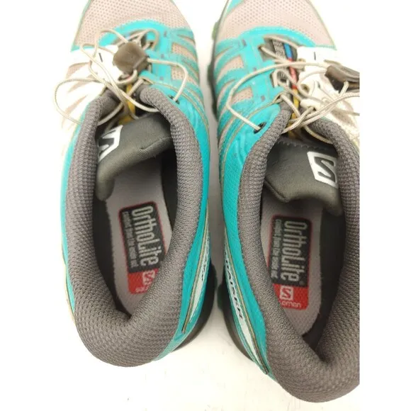 Salomon Women's Size 8.5 FELLRAISER Contragrip Hiking Shoes Teal Blue Sneakers