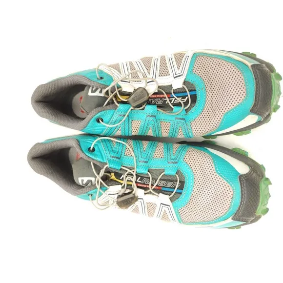 Salomon Women's Size 8.5 FELLRAISER Contragrip Hiking Shoes Teal Blue Sneakers