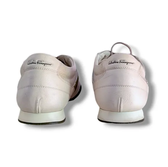 Salvatore Ferragamo Men's White and Green Shoes
