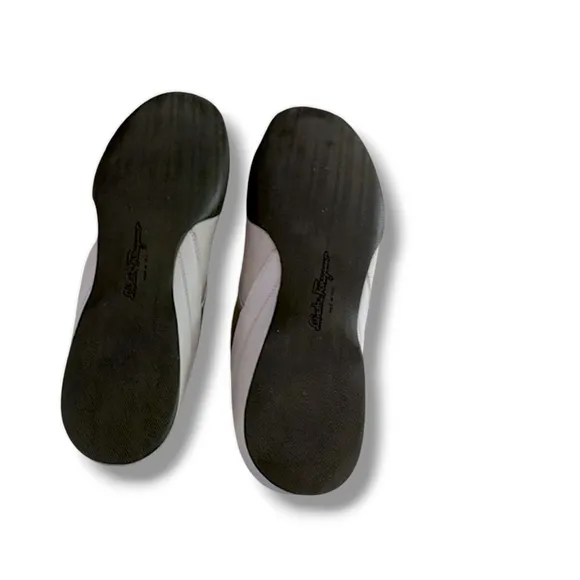 Salvatore Ferragamo Men's White and Green Shoes