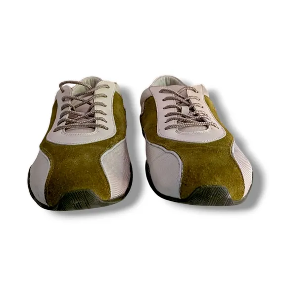 Salvatore Ferragamo Men's White and Green Shoes