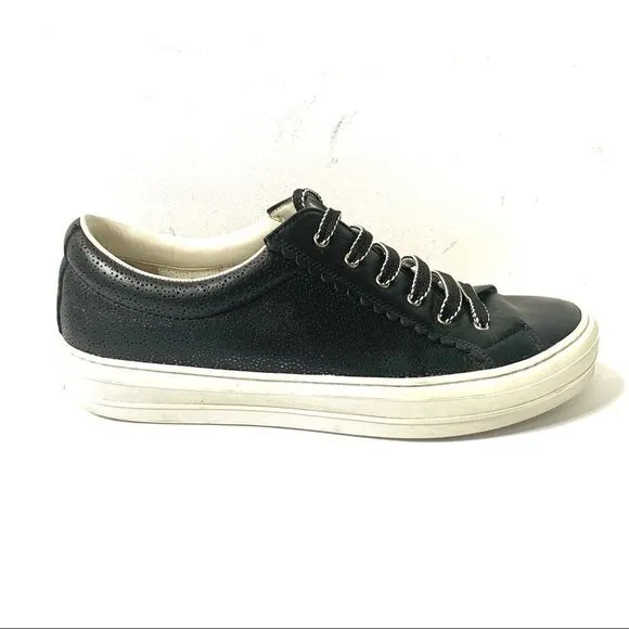 Salvatore Ferragamo Black Leather Perforated Shoes