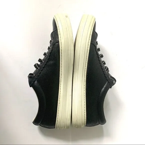Salvatore Ferragamo Black Leather Perforated Shoes