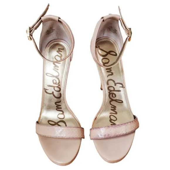 Sam Edelman beige strap high heel sandals