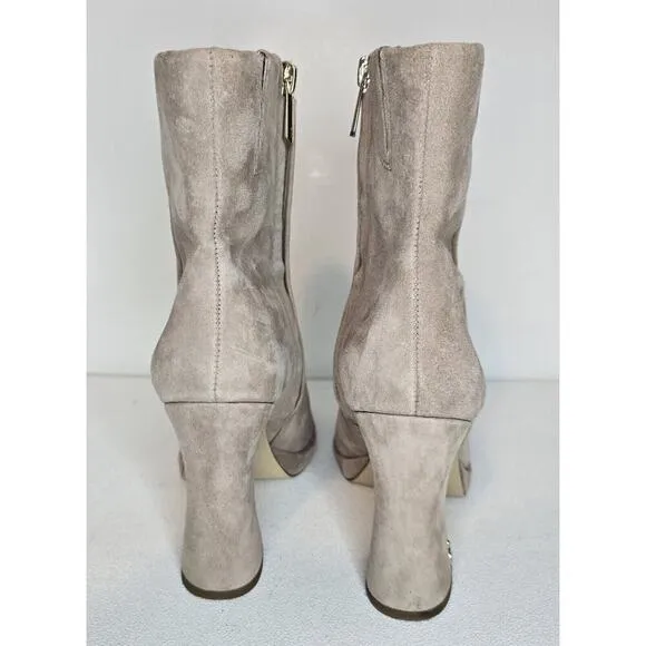 SAM EDELMAN JAYE PLATFORM ANKLE BOOTS HEELS TAUPE SUEDE WOMEN'S SZ 7. 5 B