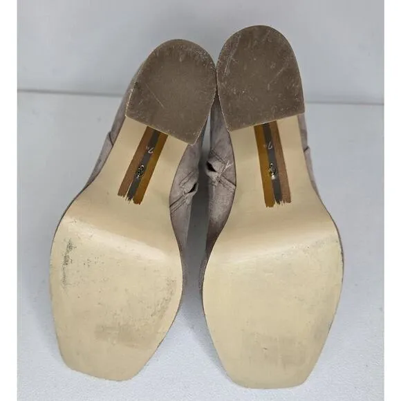 SAM EDELMAN JAYE PLATFORM ANKLE BOOTS HEELS TAUPE SUEDE WOMEN'S SZ 7. 5 B