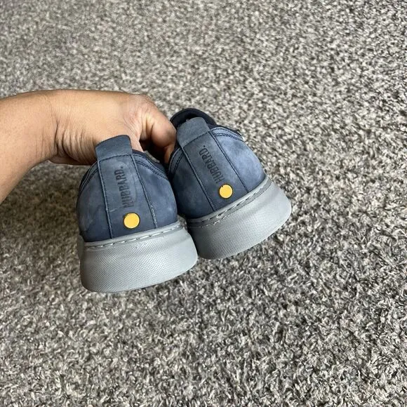 Samuel Hubbard Flight Men’s 8.5 W Nubuck Leather Slip-On Sneakers Navy Blue