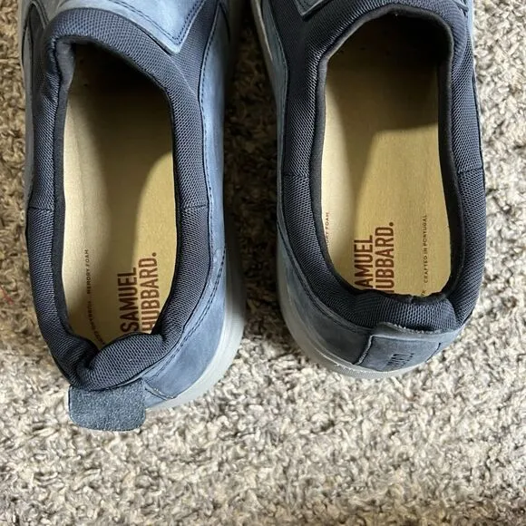Samuel Hubbard Flight Men’s 8.5 W Nubuck Leather Slip-On Sneakers Navy Blue