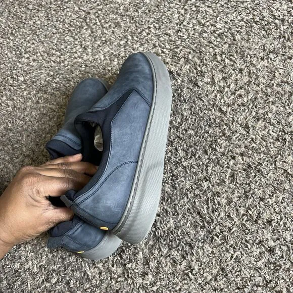 Samuel Hubbard Flight Men’s 8.5 W Nubuck Leather Slip-On Sneakers Navy Blue