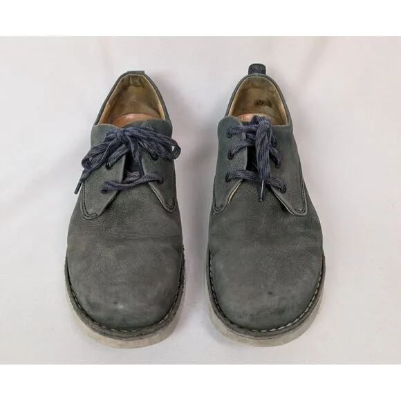 Samuel Hubbard Suede Dress Oxford Shoes 9.5 M Gray Blue Vibram Sole Lace Up