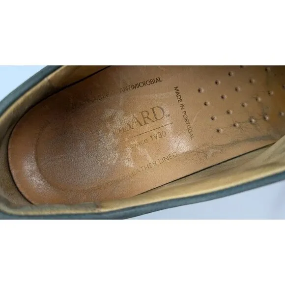 Samuel Hubbard Suede Dress Oxford Shoes 9.5 M Gray Blue Vibram Sole Lace Up