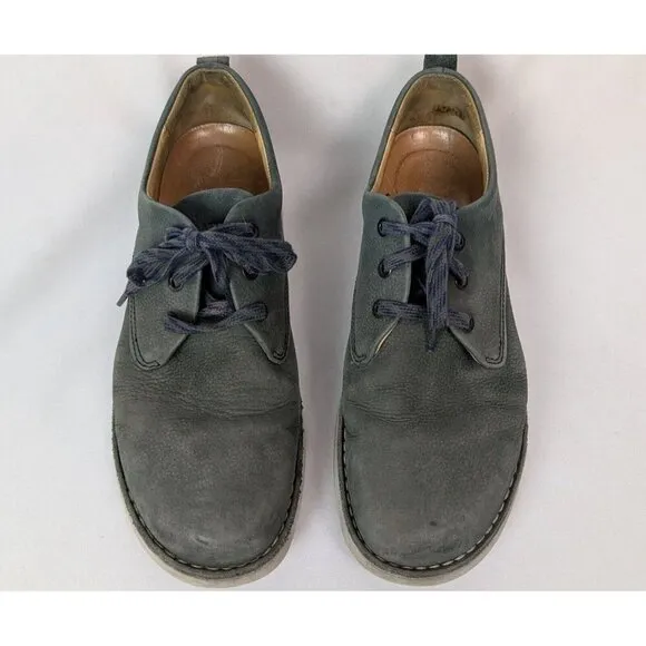 Samuel Hubbard Suede Dress Oxford Shoes 9.5 M Gray Blue Vibram Sole Lace Up
