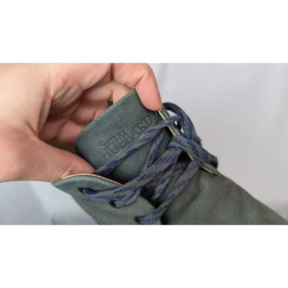 Samuel Hubbard Suede Dress Oxford Shoes 9.5 M Gray Blue Vibram Sole Lace Up