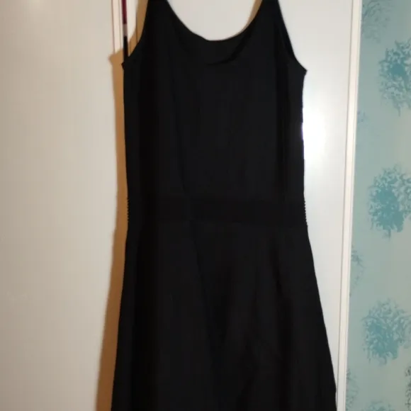 Sandro Midi A-line Black Stretchy Knitted Dress Sz M