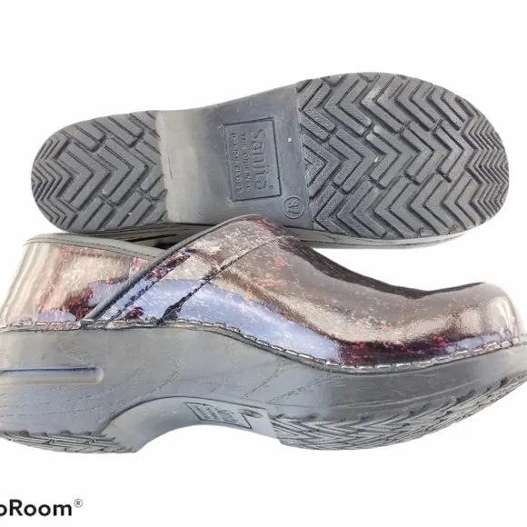 SANITA Patent Leather Clog Shoes Womens 37 Profess