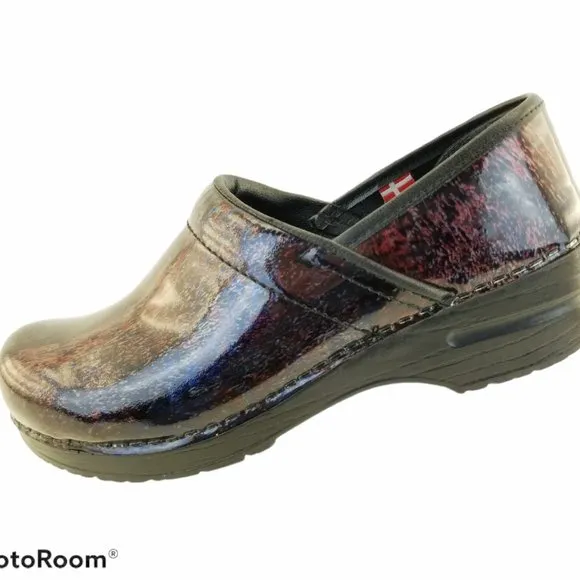 SANITA Patent Leather Clog Shoes Womens 37 Profess