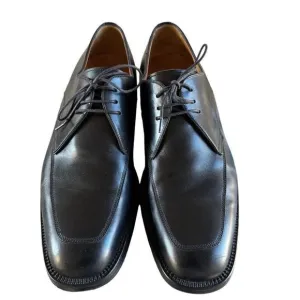 Santoni Italian Black Leather Lace Up Derby Dress Shoes Pointed Toes Men’s 9.5