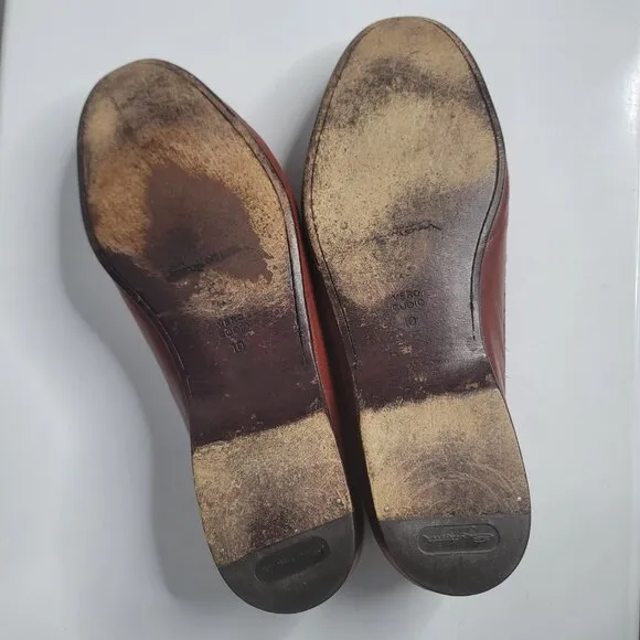 Santoni Relaxed Men Loafer Shoes Size 10 Brown Leather Tassels Dress Shoes Italy