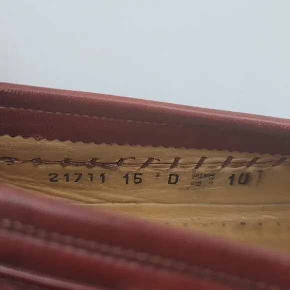 Santoni Relaxed Men Loafer Shoes Size 10 Brown Leather Tassels Dress Shoes Italy