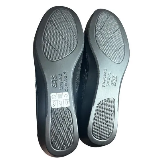 SAS Dream Slip On Loafers Shoes Tripad Comfort Footbed 7 1/2 N Black Snake Wedge