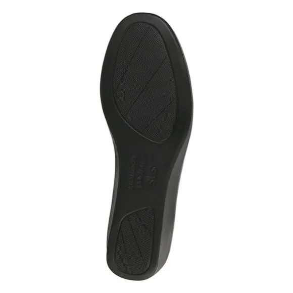 SAS Shoes Bliss Slip On Wedge Shoes Black Leopard Stretch Fabric Lightweight 11.