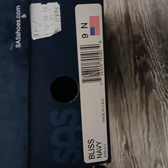 SAS women’s Bliss narrow navy stretchy slip on wedge shoes,  size 9N NIB