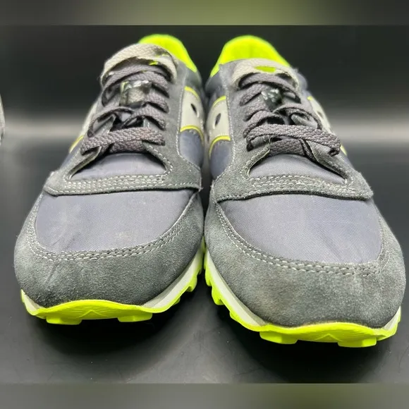 Saucony Men's Gray and Neon Green Sneakers- Size:10.5
