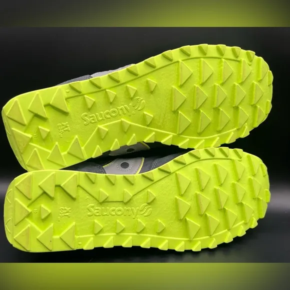 Saucony Men's Gray and Neon Green Sneakers- Size:10.5
