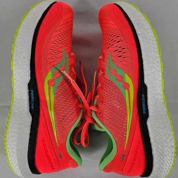 SAUCONY MEN'S ORANGE TRIUMPH 18 PWRRUN RUNNING SHOES - SIZE 9 STYLE: S20595-10
