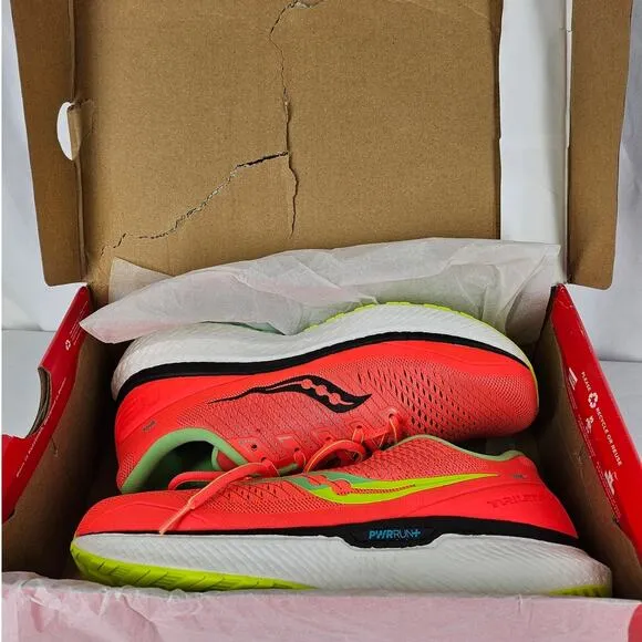 SAUCONY MEN'S ORANGE TRIUMPH 18 PWRRUN RUNNING SHOES - SIZE 9 STYLE: S20595-10
