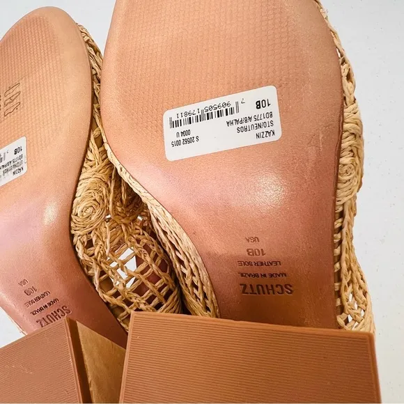 Schutz Women's Beige Kazzin Block Slide Sandal Shoes 10B