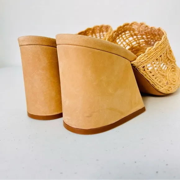 Schutz Women's Beige Kazzin Block Slide Sandal Shoes 10B