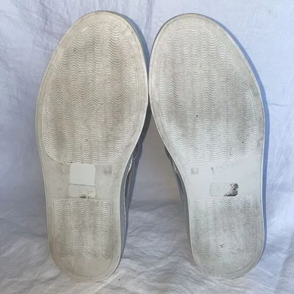SEBASTIAN Silver Lasercut Slip On Sneakers-36