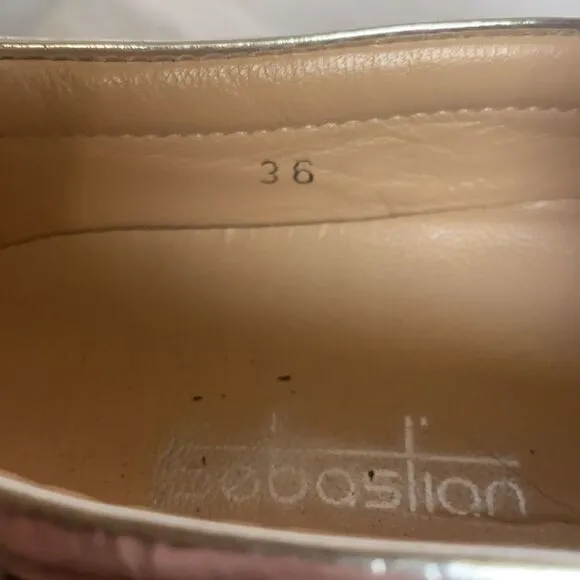 SEBASTIAN Silver Lasercut Slip On Sneakers-36