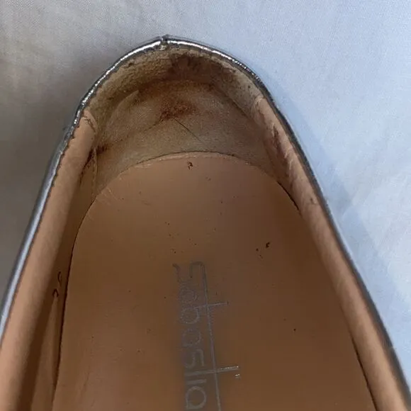 SEBASTIAN Silver Lasercut Slip On Sneakers-36