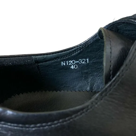Serdaomani Men’s Black Leather Point Dress Shoes 7.5 EU 40
