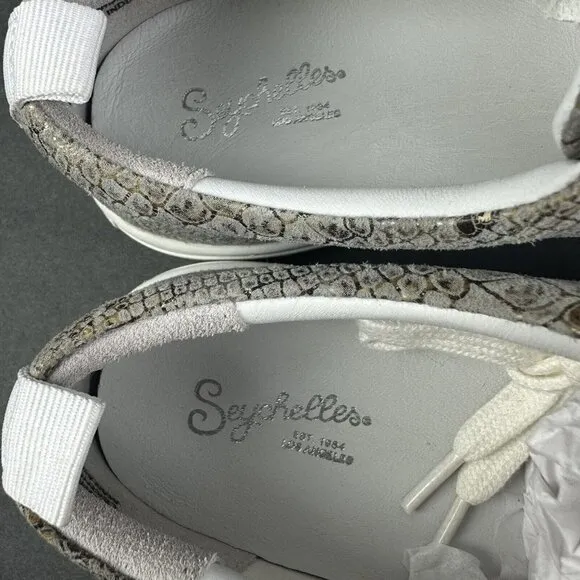 Seychelles Sneakers 7.5 Snakeskin Leather Lace Up Shoes Womens Brand NEW