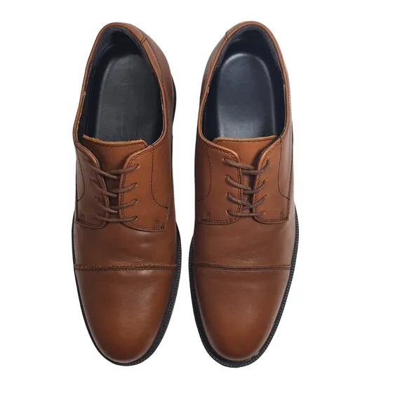 Shoes for Crews Senator Men's Cap Toe Brown Oxford Leather Shoes Size 12