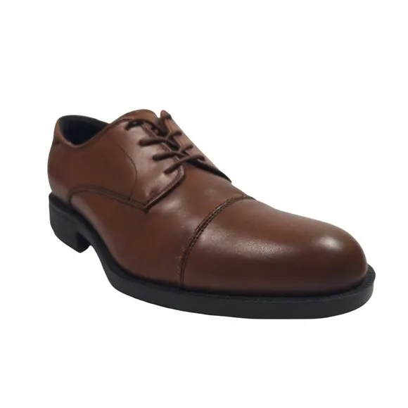 Shoes for Crews Senator Men's Cap Toe Brown Oxford Leather Shoes Size 12