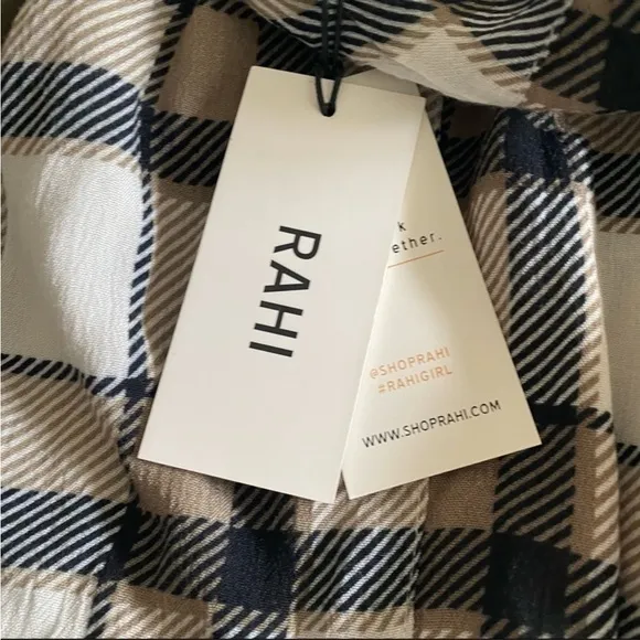 Shopbop | Rahi Plaid Square Neck Puff Sleeve Mini Dress