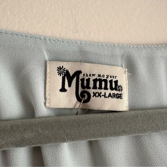 Show Me Your Mumu • Jess Ruffle Midi Dress in Icy Blue